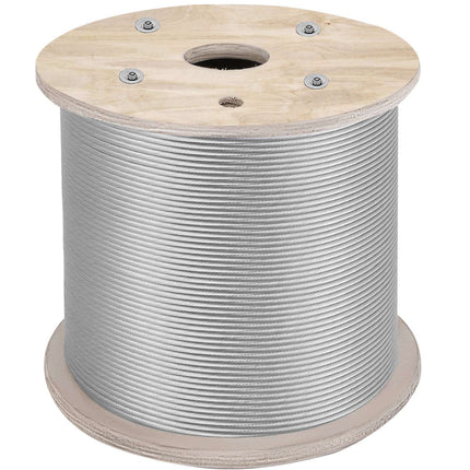 Stainless Steel Wire Rope 1/4 in x 200 ft, 304, 7x19