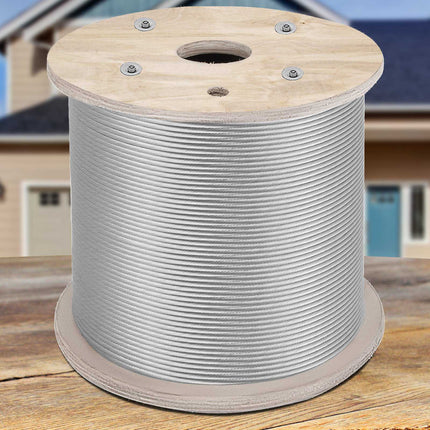 Stainless Steel Wire Rope 1/4 in x 200 ft, 304, 7x19
