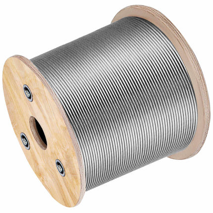 Stainless Steel Wire Rope Cable, T316 7x7 1/8 in, 500 ft