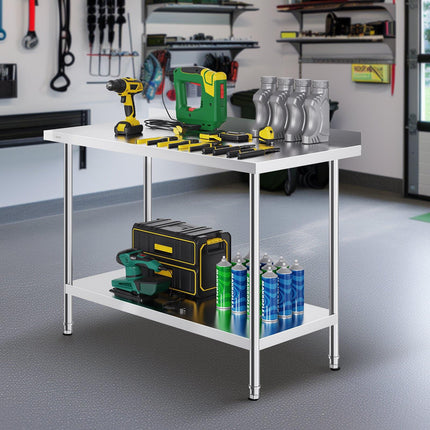Stainless Steel Work Table 24 x 48 in – Adjustable Shelf