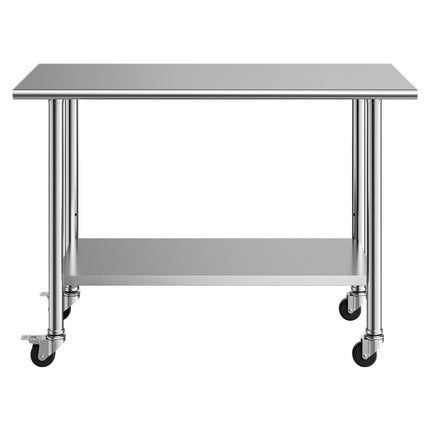Stainless Steel Work Table 48 x 24 in with Wheels