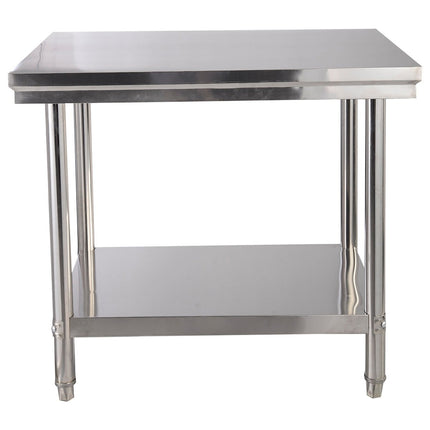 Stainless steel kitchen table work table gastro table with intermediate shelf 92x61x90cm