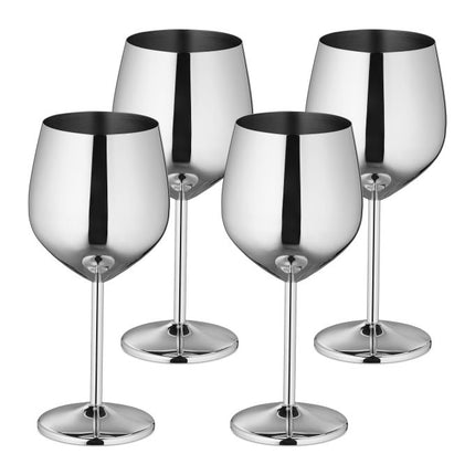 Stainless steel wine glasses, set of 4
