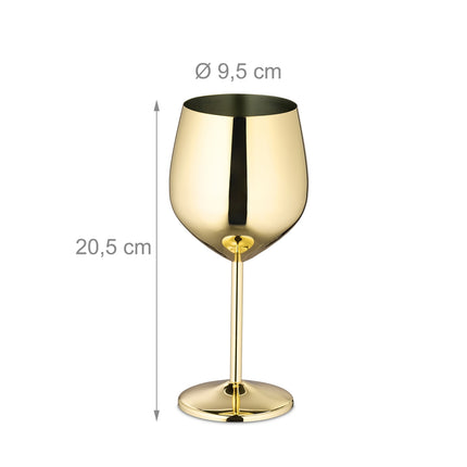 Stainless steel wine glasses, set of 4