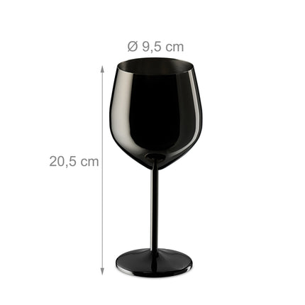 Stainless steel wine glasses, set of 4