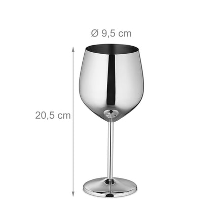 Stainless steel wine glasses, set of 4