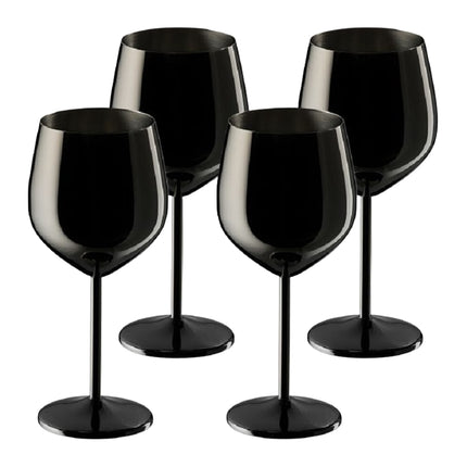 Stainless steel wine glasses, set of 4