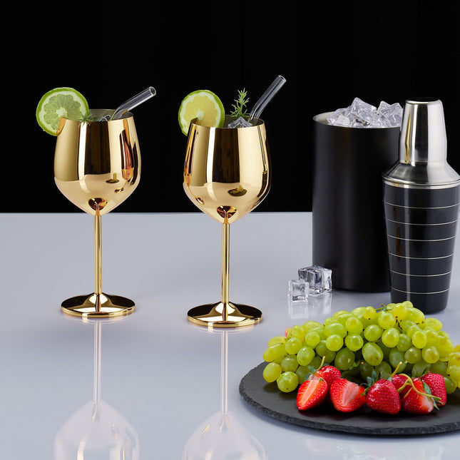 Stainless steel wine glasses, set of 4