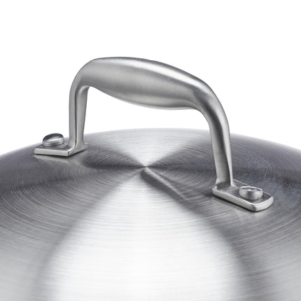 Stainless steel wok with lid