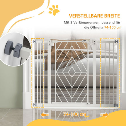 Automatic stair gate for dogs, drill-free barrier, 74-100cm