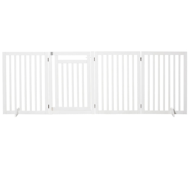 Folding stair gate, Drill-free, White, 81cm, Freestanding