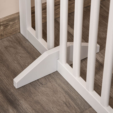 Folding stair gate, Drill-free, White, 81cm, Freestanding