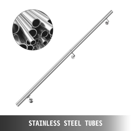 Stair Handrail 6ft, 304 Stainless Steel, 200lb
