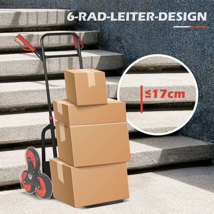 Folding stair climber hand truck, steel, 150 kg Capacity