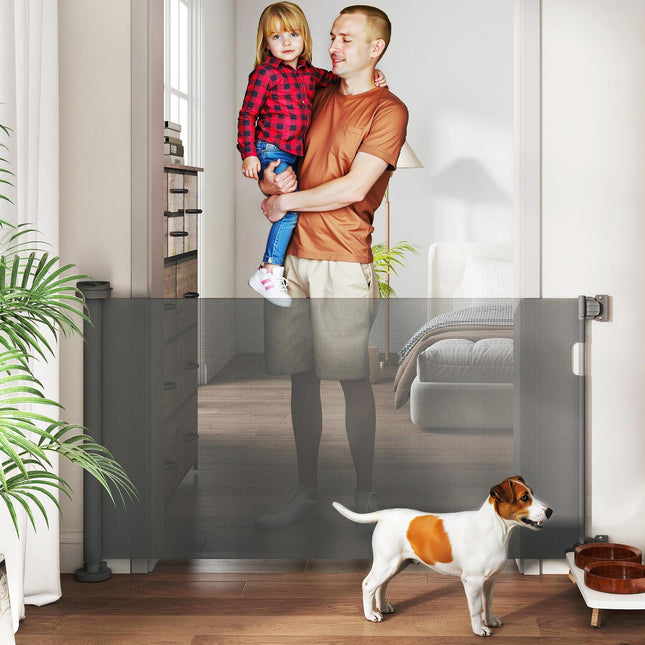 Retractable Pet Gate, Extendable 0-136cm, 87cm High