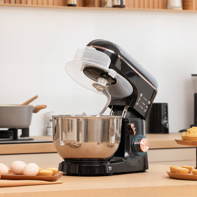 Stand Mixer, 6 Speeds, 5.5L Stainless Bowl, Black