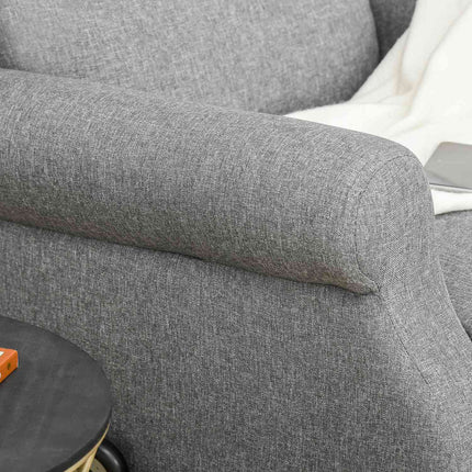 Electric recliner with standing aid, gray linen