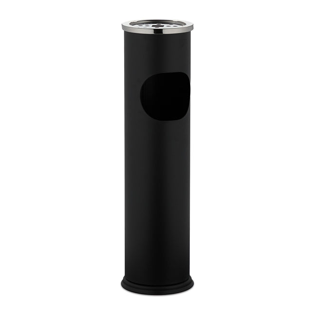 Staande asbak met afvalbak, 56 cm, zwart