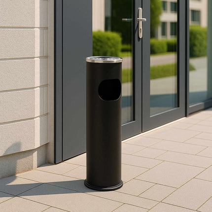 Standing Ashtray with Waste Bin, 56 cm, Black