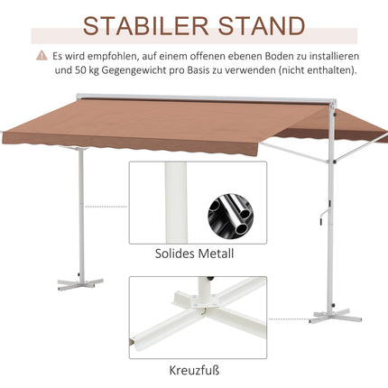 Brown folding arm awning, 4.5x3.4m – Patio & Garden