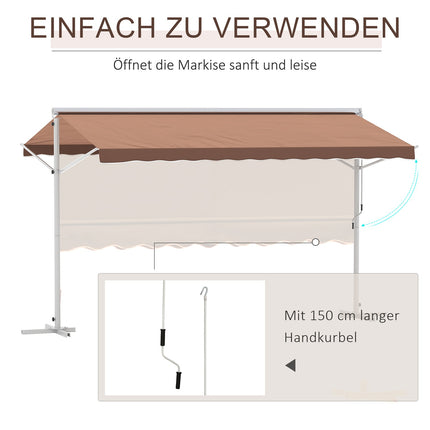 Brown folding arm awning, 4.5x3.4m – Patio & Garden