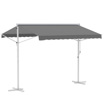 Gray patio awning with folding arm, 3x3M - Garden screen