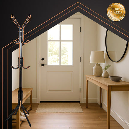 Standing Clothes Rack, Black Metal, 170cm, 3 Levels