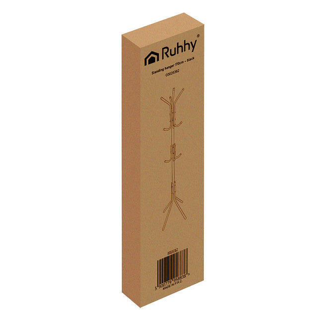 Standing Clothes Rack, Black Metal, 170cm, 3 Levels