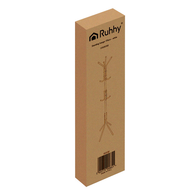 Standing Clothes Rack, White Metal, 170cm, 3 Levels