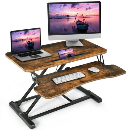 Standing Desk Converter, Gas Spring, Keyboard Tray, Tablet Holder