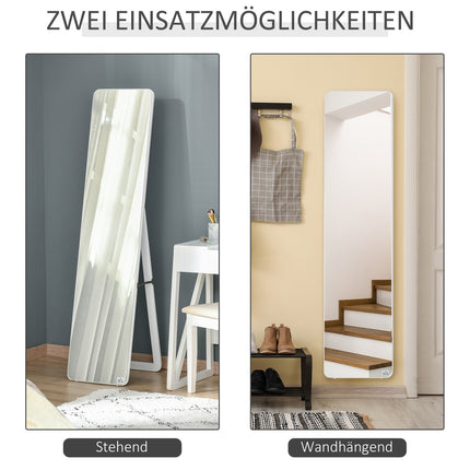 Full length standing mirror, folding frame, wall mountable