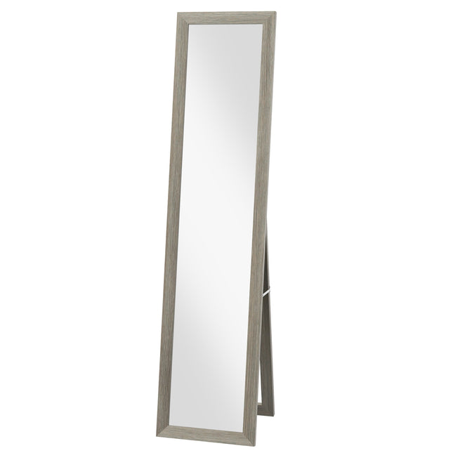 Full-length standing mirror in aluminium, gray - bedroom & hall