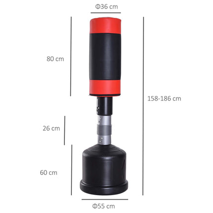 Adjustable stand-alone punching bag for training, 158-186 cm