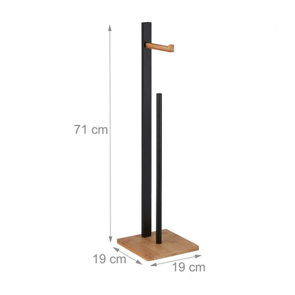 Standing bamboo toilet paper holder