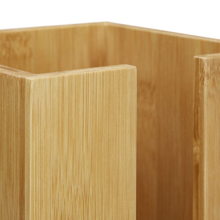 Standing bamboo toilet paper holder