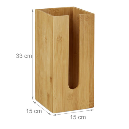 Standing bamboo toilet paper holder