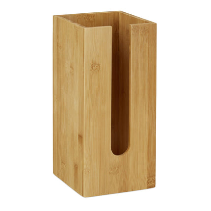 Standing bamboo toilet paper holder