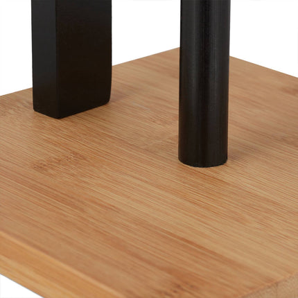 Standing bamboo toilet paper holder