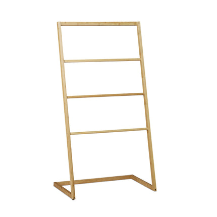 Standing bamboo towel rail