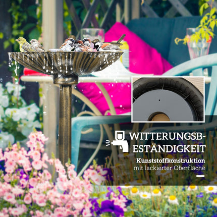 Plastic bird bath, frost-proof sink for garden or balcony
