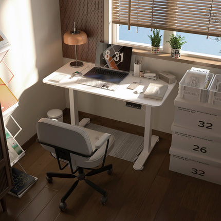 Electric standing table, adjustable height, 120x60cm, white
