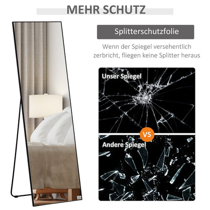 Full length dressing mirror, aluminum frame for bedroom