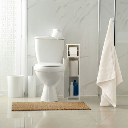 Standing toilet paper holder in white
