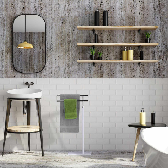 Standing towel rail White-Silver