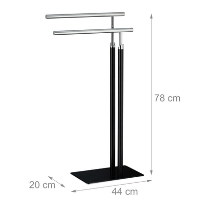 Standing towel rail with 2 bars