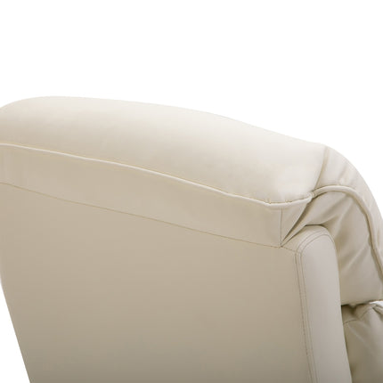 Electric recliner, leather beige in artificial leather