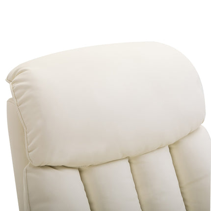 Electric recliner, leather beige in artificial leather