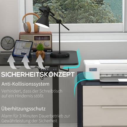 Electric stand-up desk, anti-collision, adjustable height