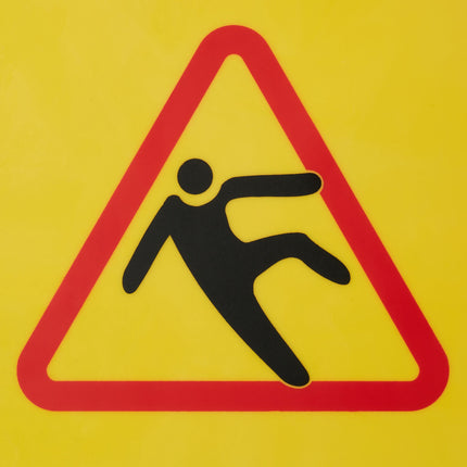 Stand-up display for slip hazard English set of 2