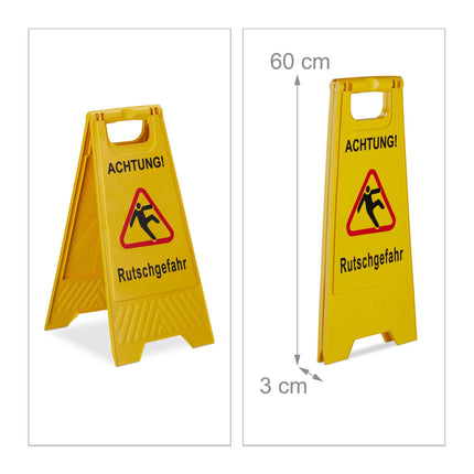 Stand-up display for slip hazard in a set of 3